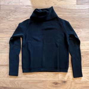 White House Black Market cowl neck sweater black size M recently dry cleaned